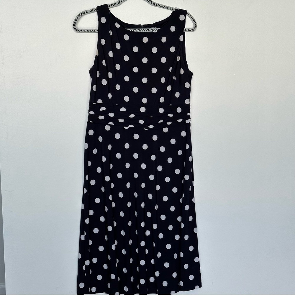 Chaps Polka Dot Sleeveless Dress
